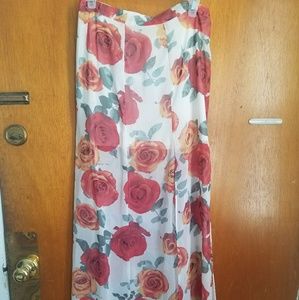 Forever 21 sheer floral maxi skirt